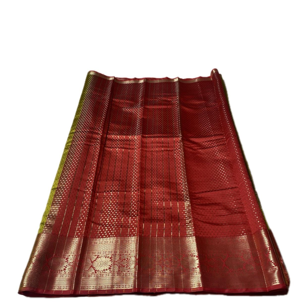 Priya Banarasi Butti Silk Saree Olive Green