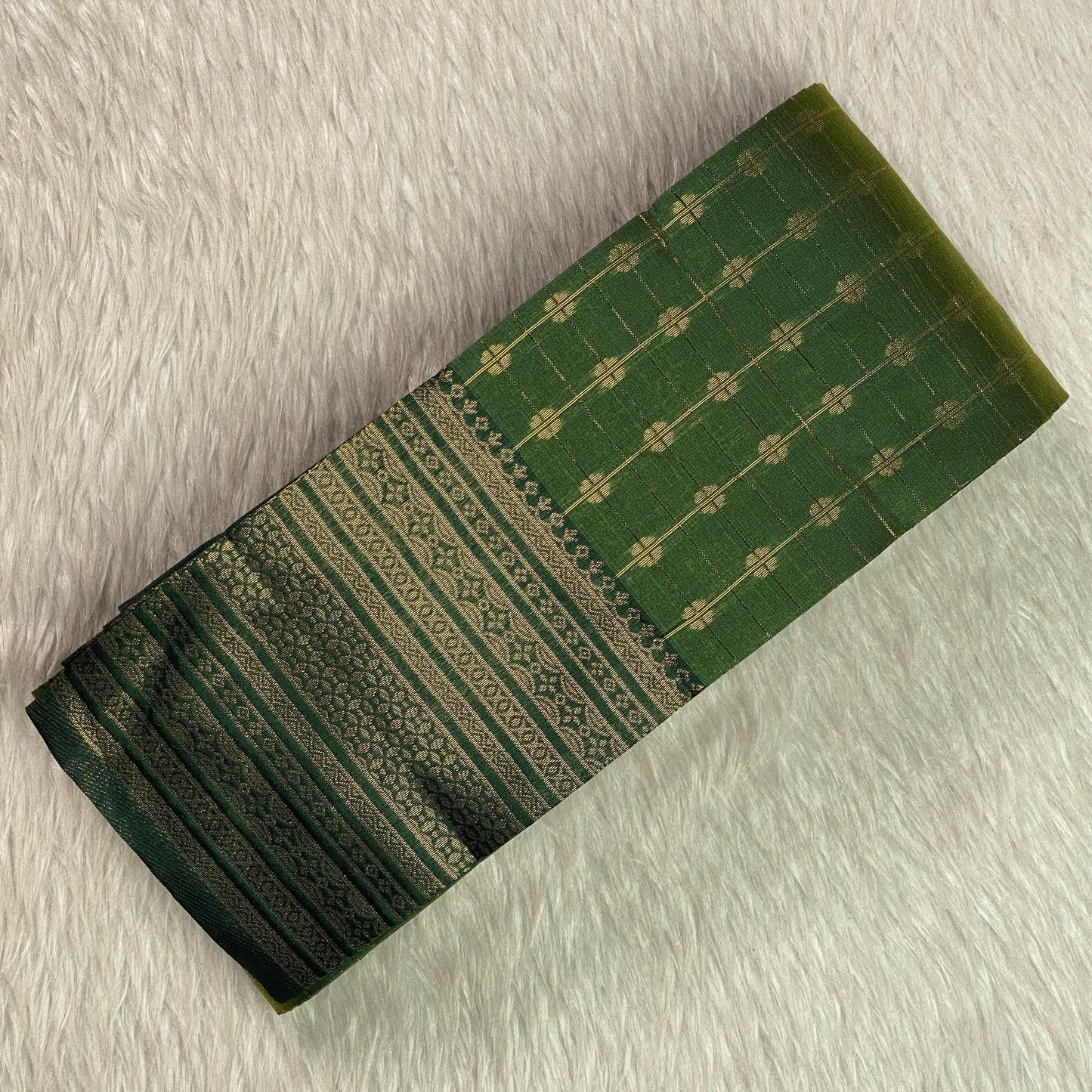 Zayna Royal Emerald with Golden Floral Kasavu