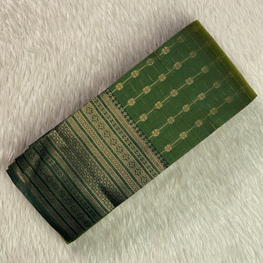 Zayna Royal Emerald with Golden Floral Kasavu
