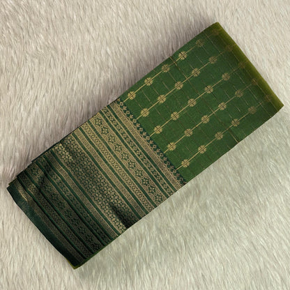 Zayna Royal Emerald with Golden Floral Kasavu