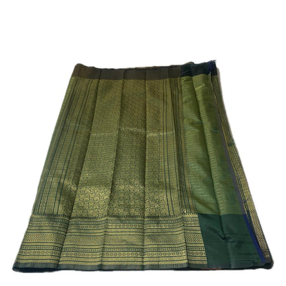 Zayna Royal Emerald with Golden Floral Kasavu