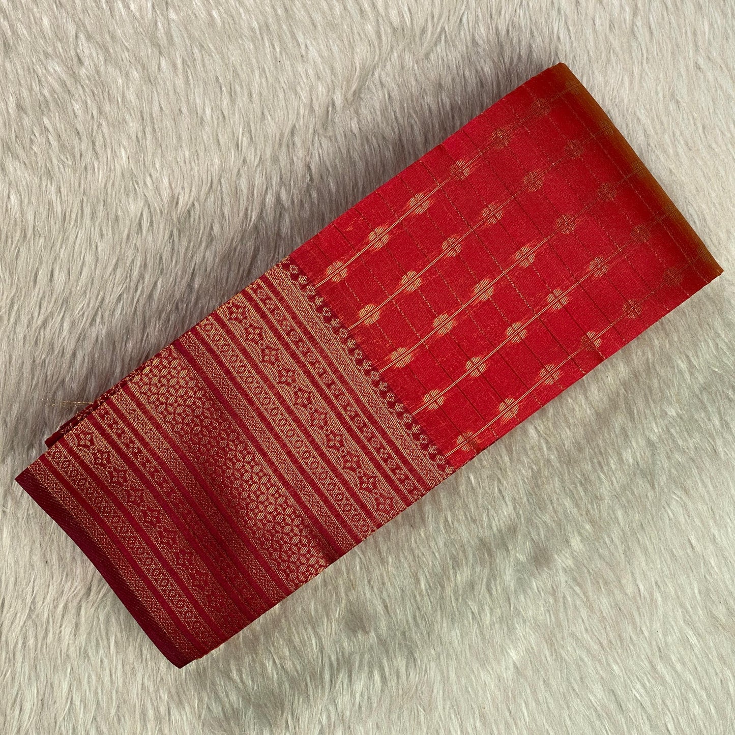 Zayna Orange with  Golden Floral Kasavu