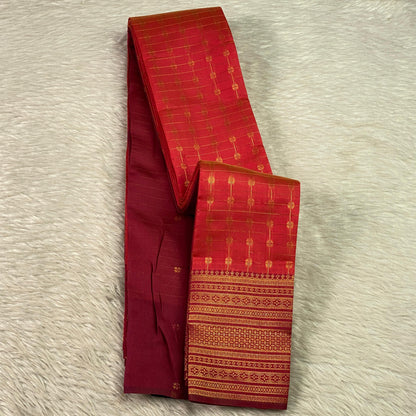 Zayna Orange with  Golden Floral Kasavu