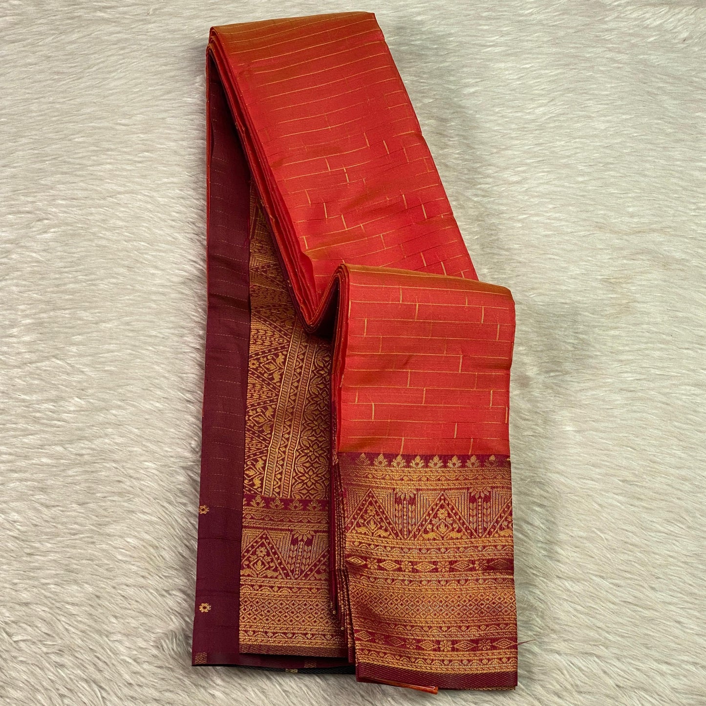 Nayna Orange Silk Saree