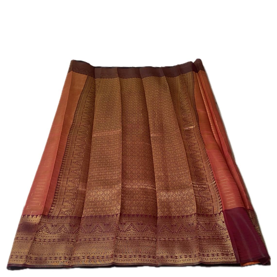 Nayna Orange Silk Saree