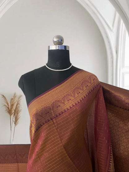 Nayna Brown Silk Saree