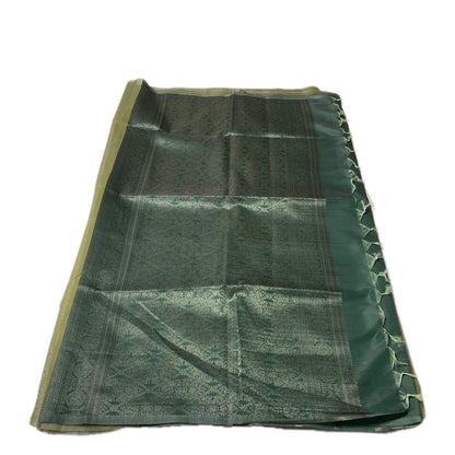 Shanmathi Floral Saree Olive Green