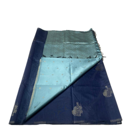 Shanmathi Floral Saree Blue