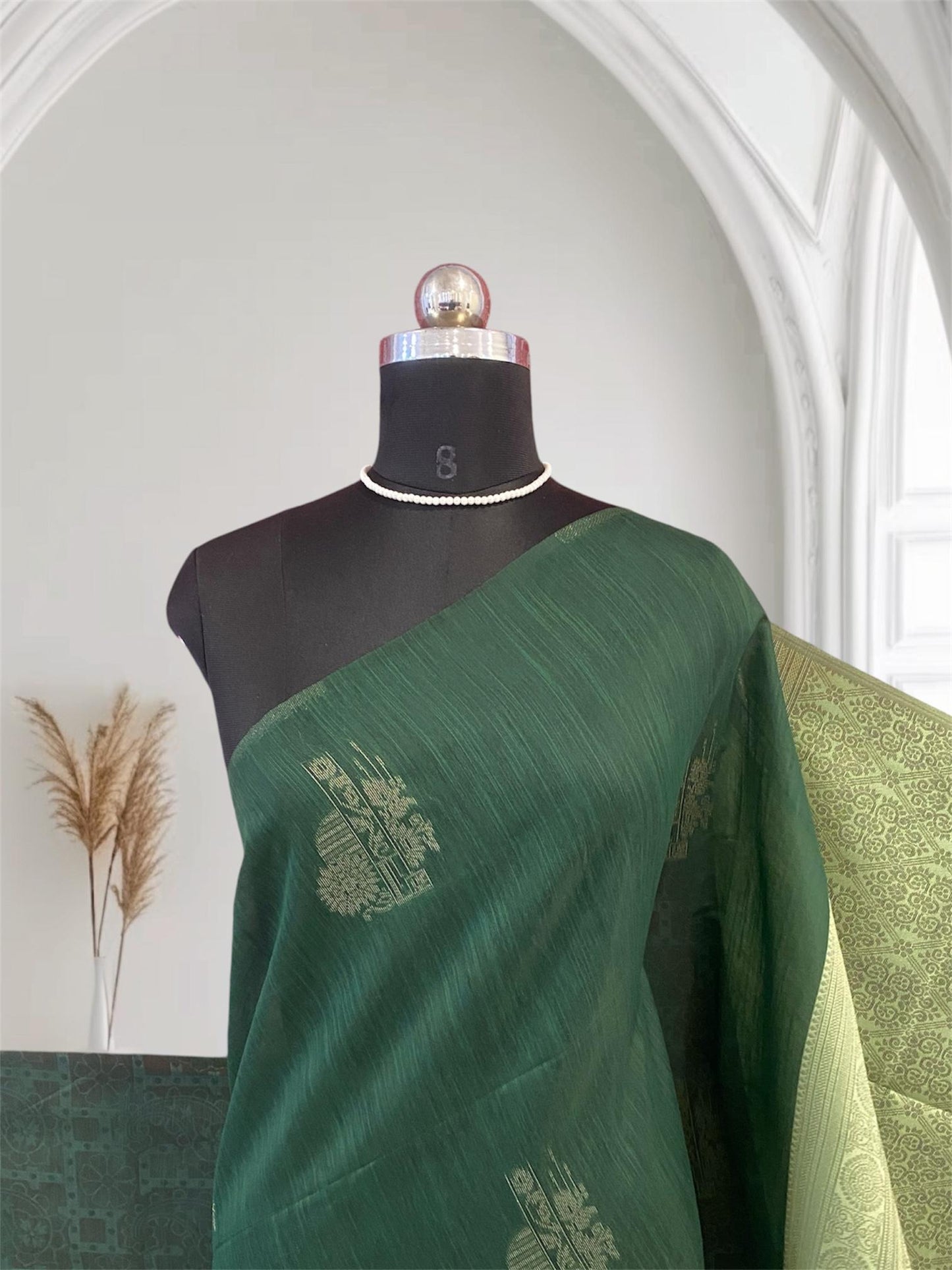 Shanmathi Floral Saree Green