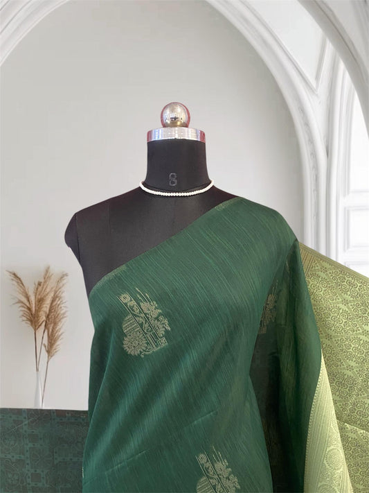 Shanmathi Floral Saree Green