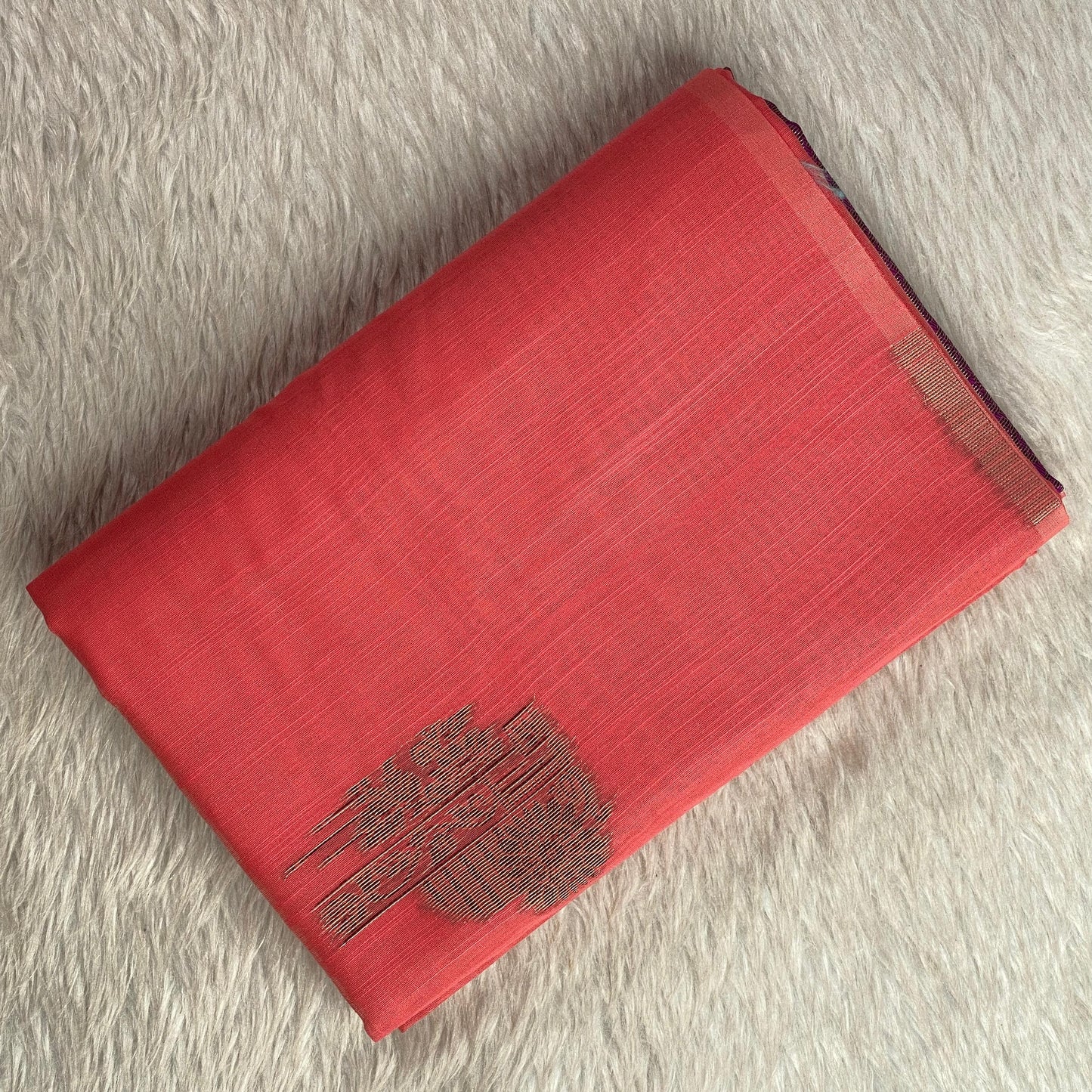 Shanmathi Floral Saree Light Orange