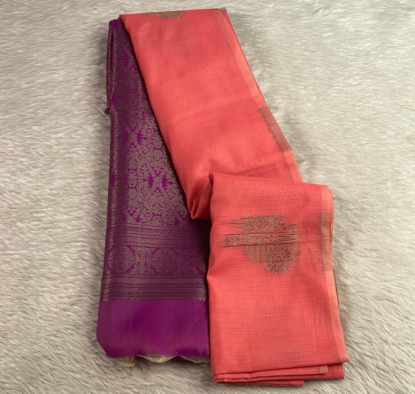 Shanmathi Floral Saree Light Orange