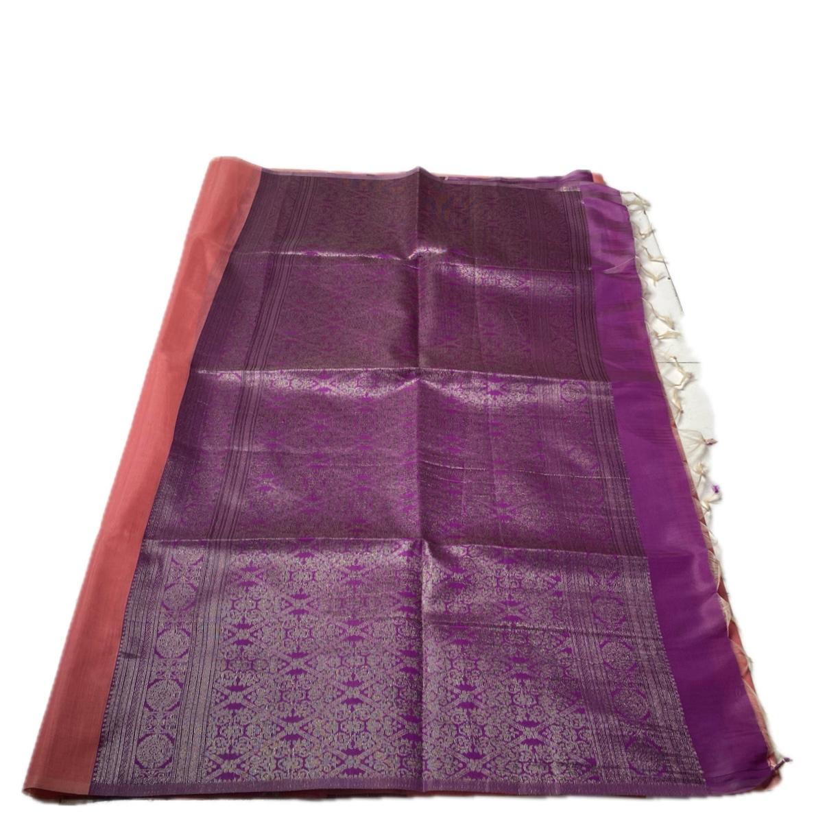 Shanmathi Floral Saree Light Orange