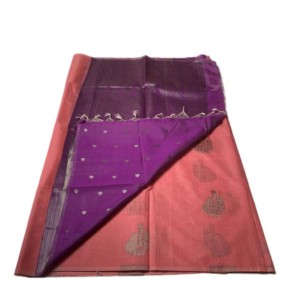 Shanmathi Floral Saree Light Orange