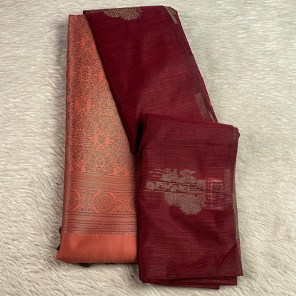 Shanmathi Floral Saree Brown