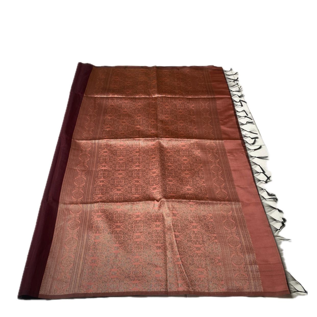 Shanmathi Floral Saree Brown