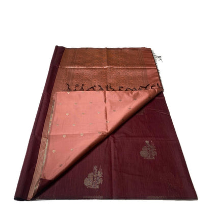 Shanmathi Floral Saree Brown