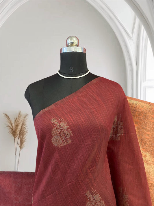 Shanmathi Floral Saree Brown