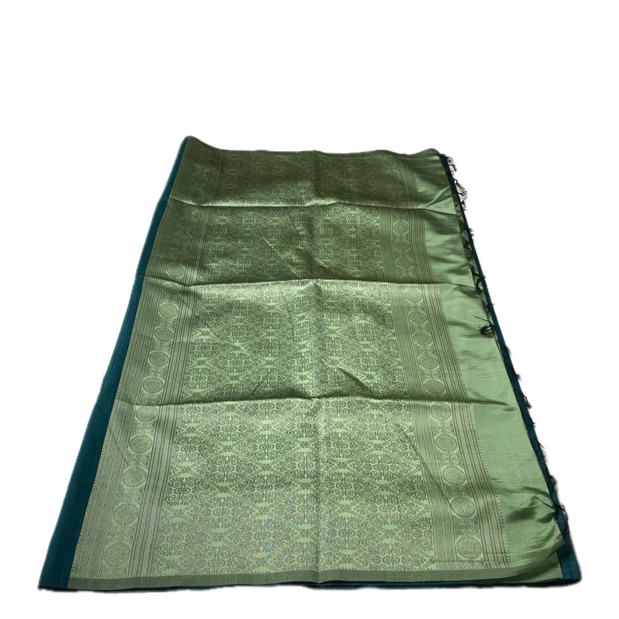 Shanmathi Floral Saree Peacock Green