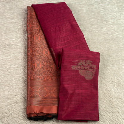 Shanmathi Floral Saree Red