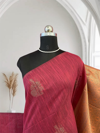 Shanmathi Floral Saree Red