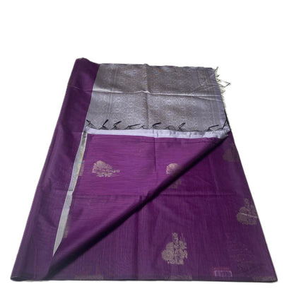 Shanmathi Floral Saree Purple
