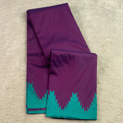 Aadhya Purple Saree with Blue Temple Border