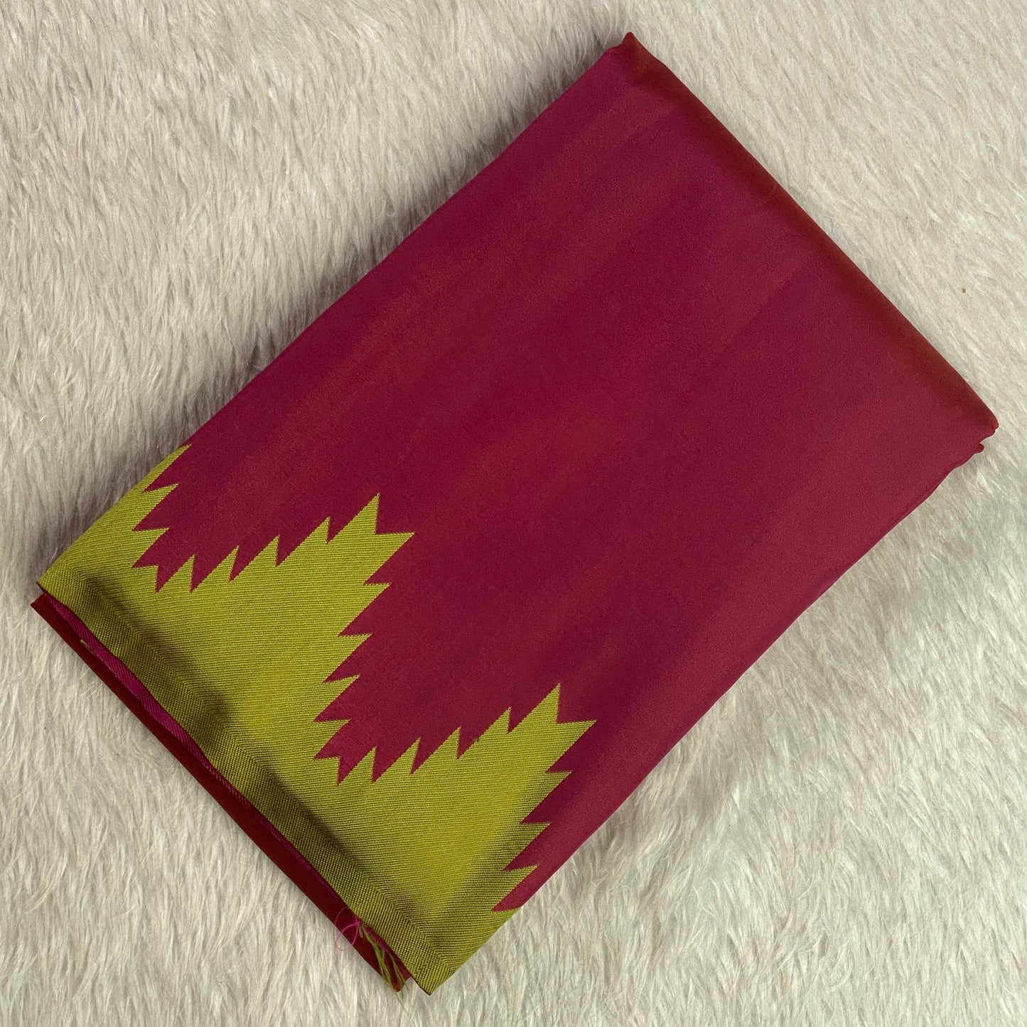 Aadhya Maroon Saree with GreenTemple Border