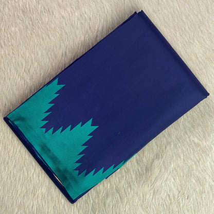 Aadhya Royal Blue Saree with Teal Temple Border