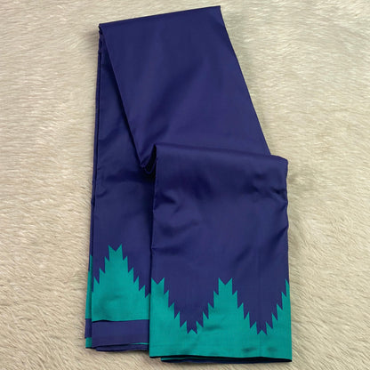 Aadhya Royal Blue Saree with Teal Temple Border