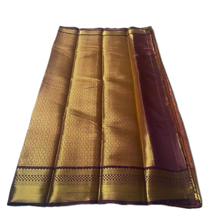 Krithika Rust Orange Checked Saree with Rich Zari Border