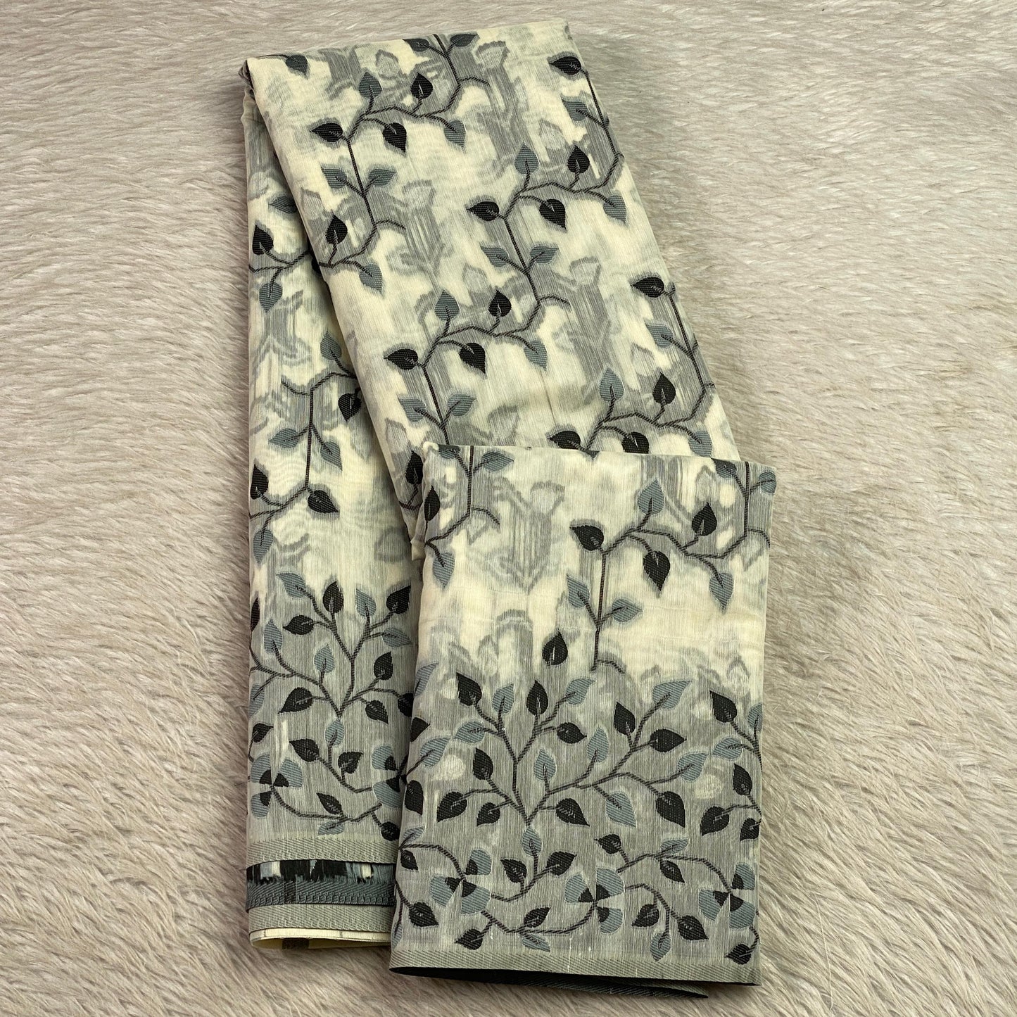 Ithal Chanderi Silk Flora Collection Saree Blue