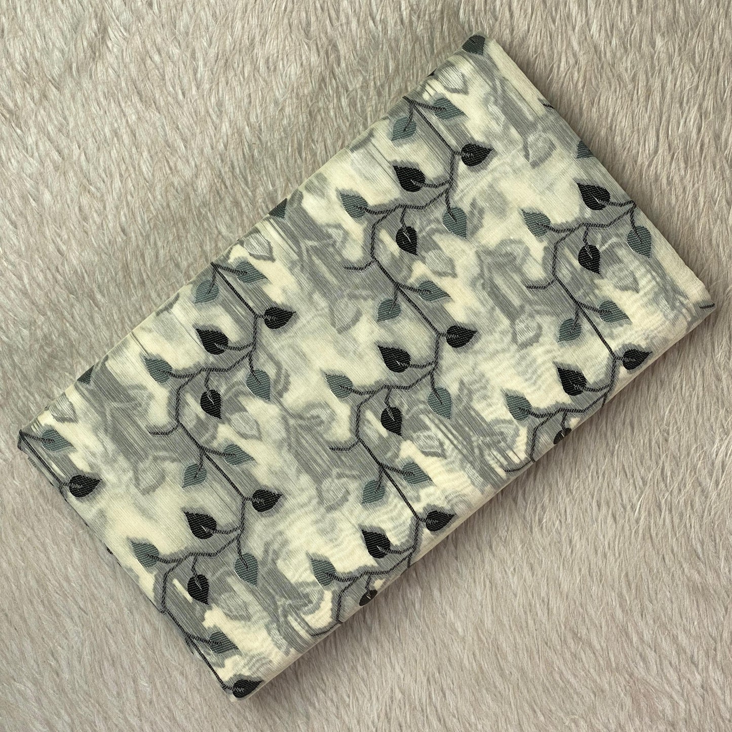 Ithal Chander Silk Flora Collection Saree Grey