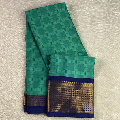 Veena Green Cotton Saree