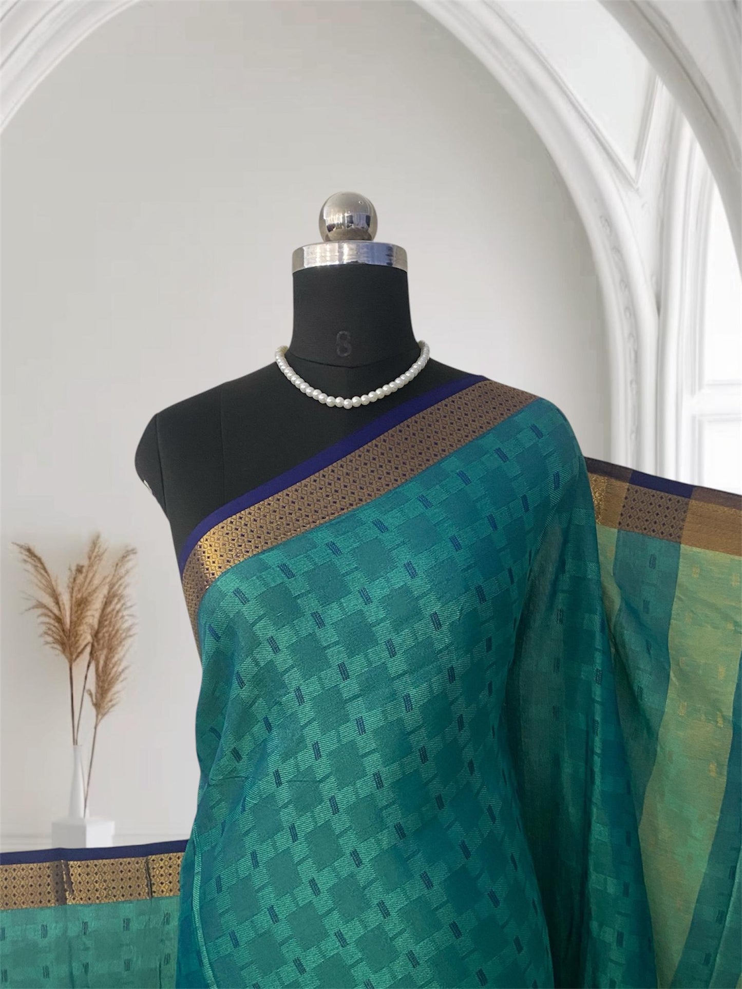 Veena Green Cotton Saree