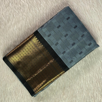 Veena Grey Cotton Saree