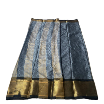 Veena Grey Cotton Saree