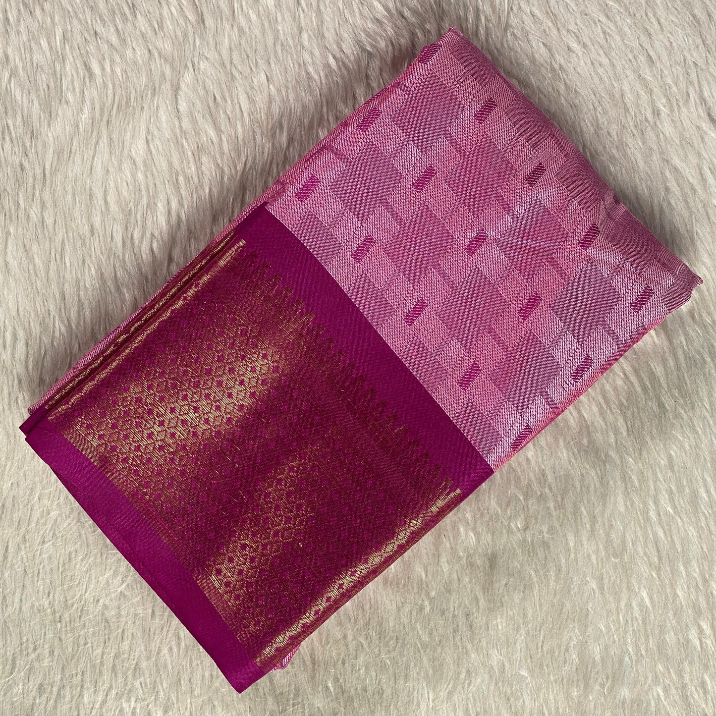 Veena Pink Cotton Saree