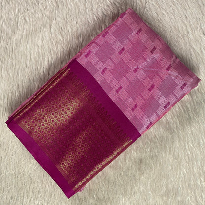 Veena Pink Cotton Saree