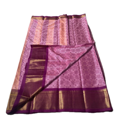 Veena Pink Cotton Saree