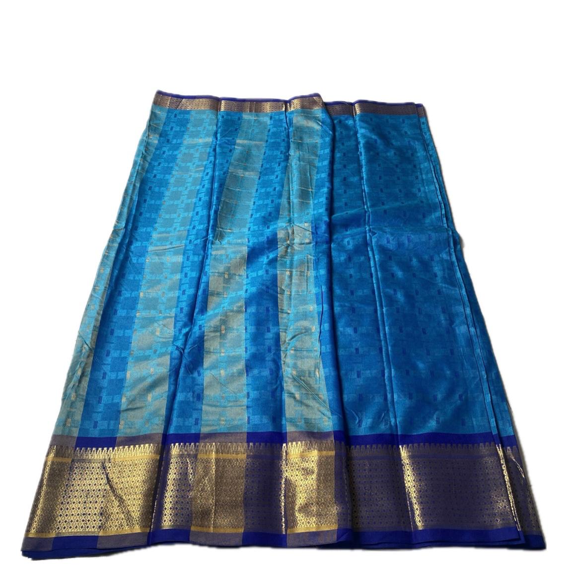 Veena Ocean Blue Cotton Saree