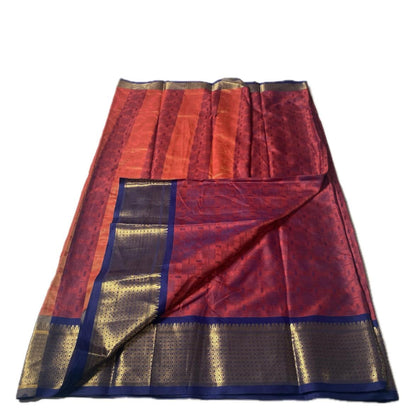 Veena Red Cotton Saree