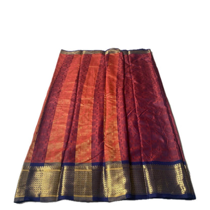 Veena Red Cotton Saree