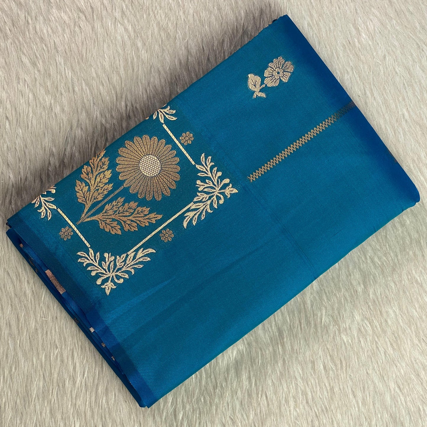 Royal Blue Traditional Chanderi Cotton Silk Saree