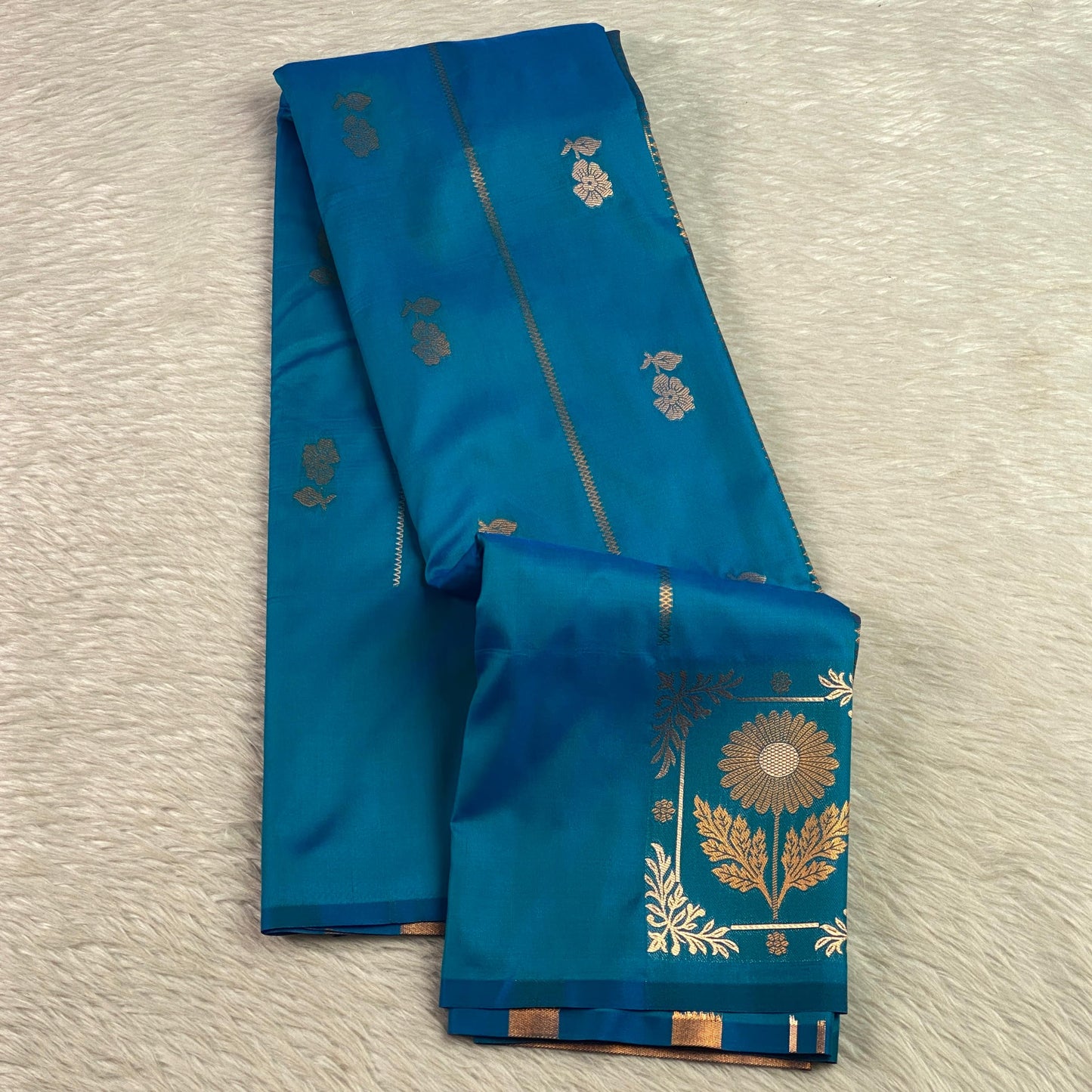Royal Blue Traditional Chanderi Cotton Silk Saree