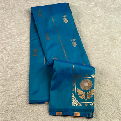 Royal Blue Traditional Chanderi Cotton Silk Saree