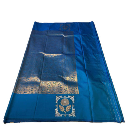 Royal Blue Traditional Chanderi Cotton Silk Saree