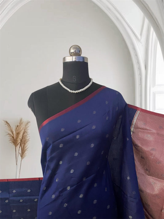 Akshaya Royal Midnight Blue Silk Saree