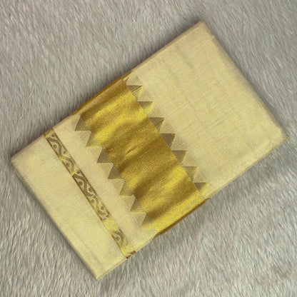 Tejaswini Temple Border Golden Kasavu Saree