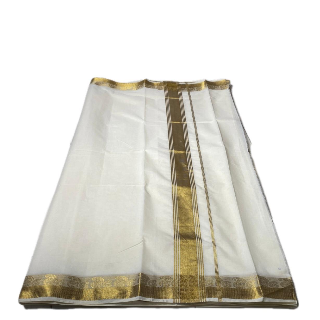 Kaveri Cotton Kerala Saree with Golden Border